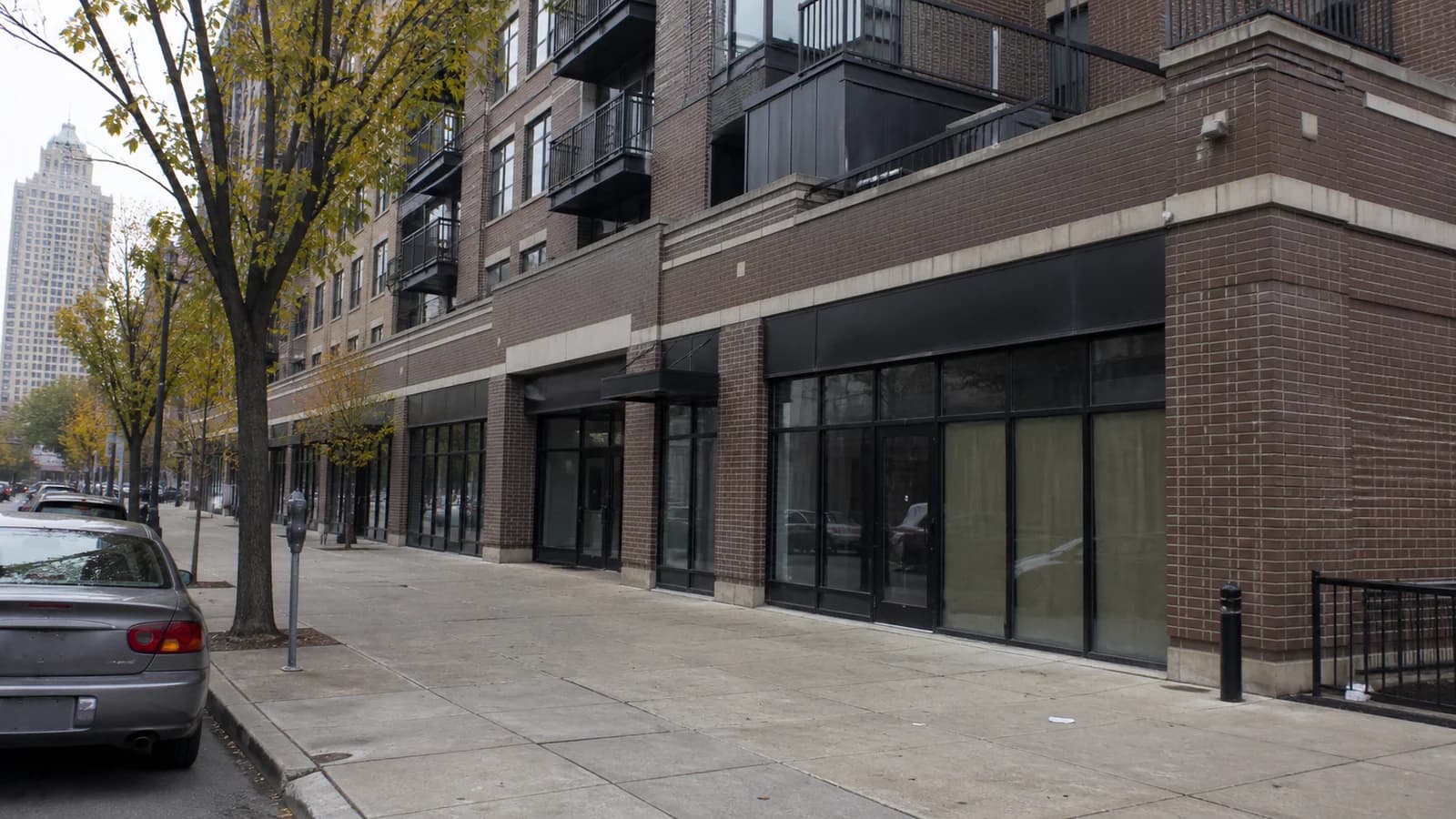 Distinct Columbus apartment buildings shown at construction and occupied stages.