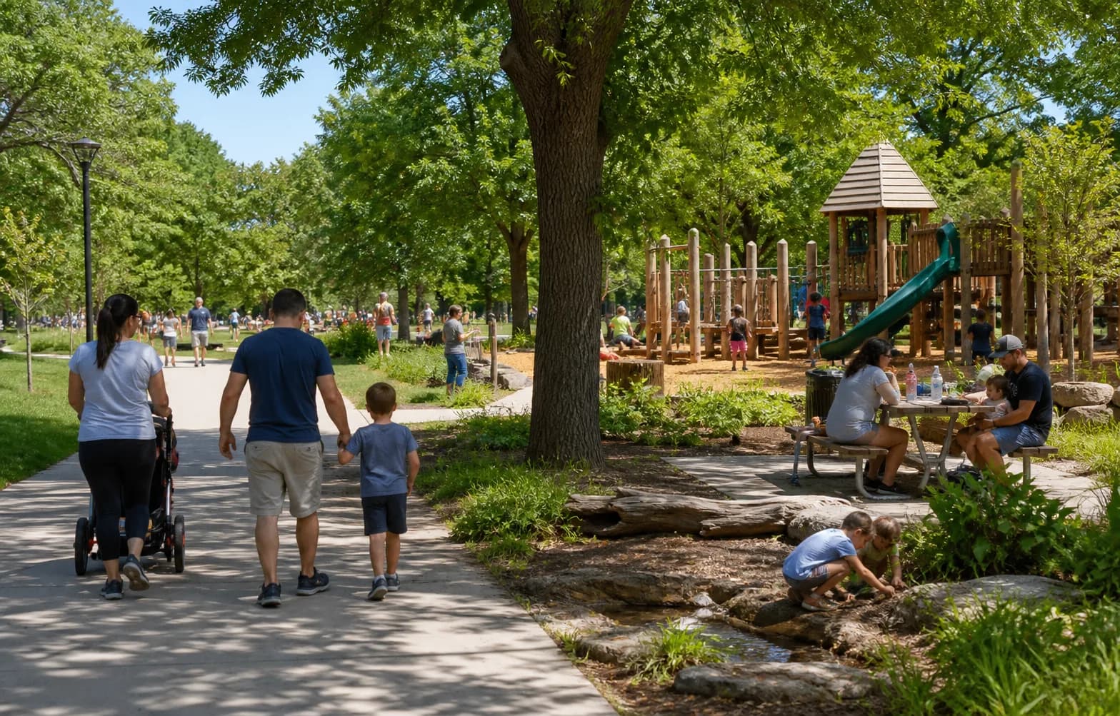 Representative editorial image of a Central Ohio park and family activity