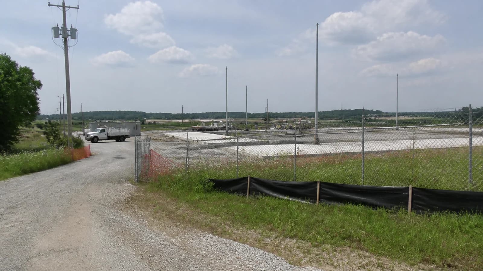 Editorial view of Flint Grid battery construction site and New Albany electrical substation corridor in New Albany, Ohio.